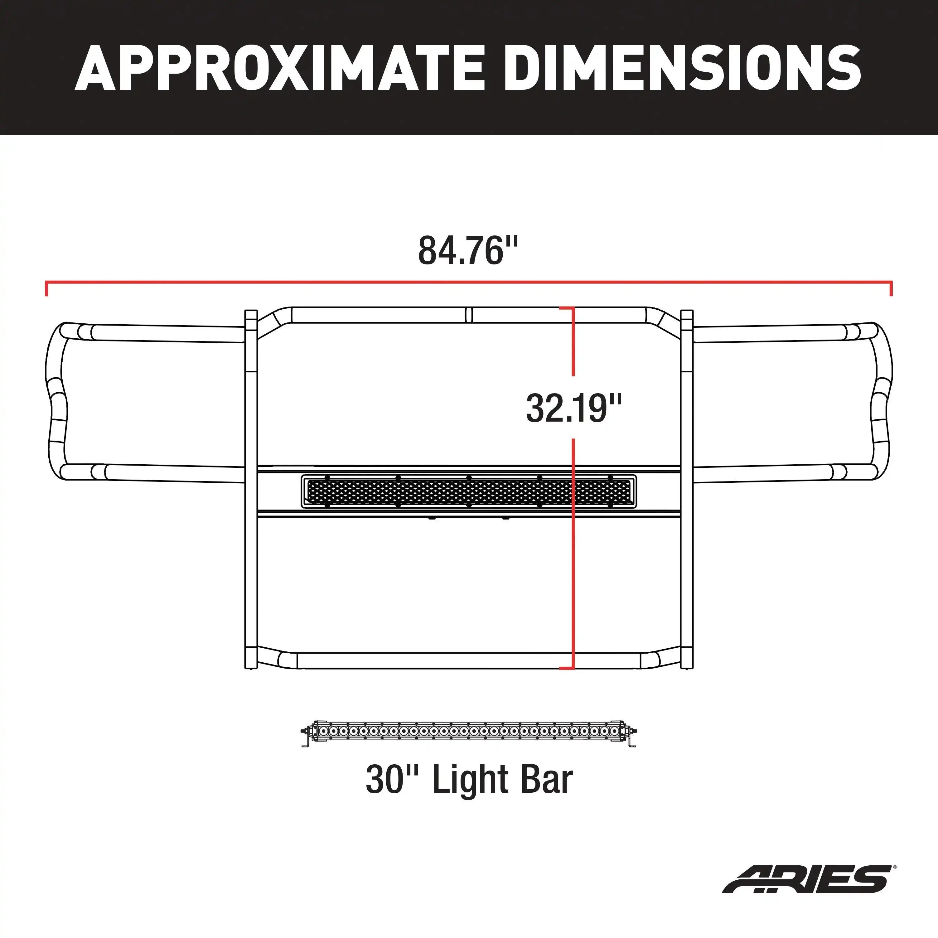 ARIES 2170026 - Pro Series Black Steel Grille Guard with Light Bar, Se –  TruckPoint: Truck Accessories - Car Parts - Canadian Auto Parts