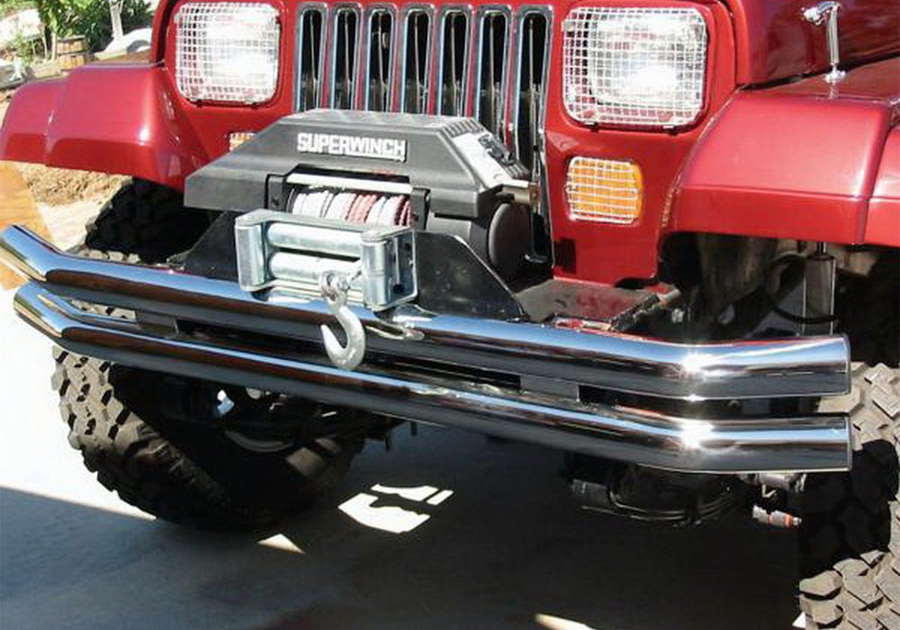 Rampage 8449 Double Tube Bumper - Stainless Steel Front or Rear without Hoop