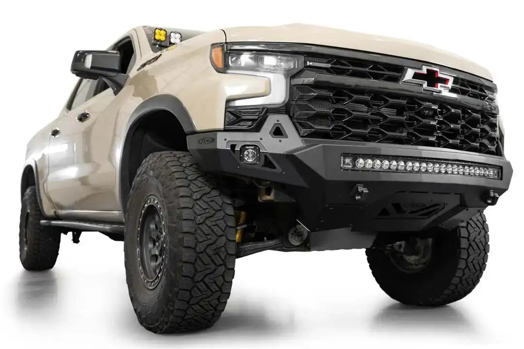 A.DESERT DES F120083030103 STEALTH FIGHTER FRONT BUMPER 2022 + Chevy 1500 ZR2 Questions & Answers
