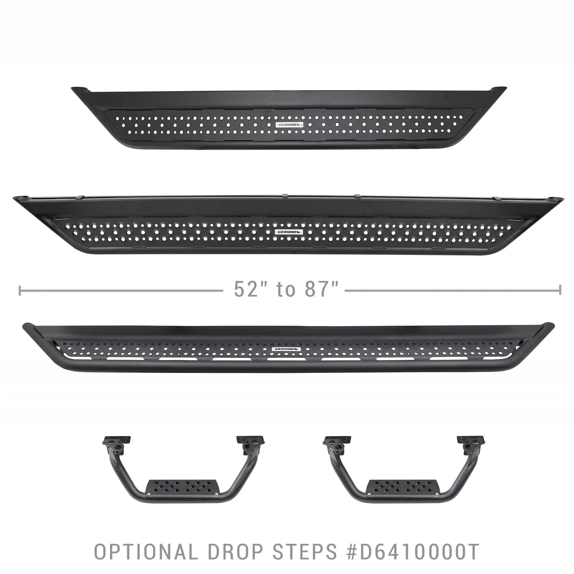 Go Rhino D6410000T - 4 Drop Steps for Dominator Xtreme D6, Pair, without boards Questions & Answers
