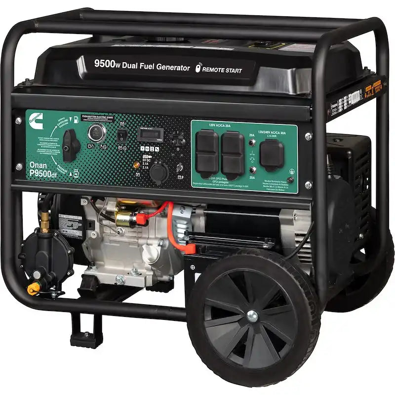 What is the continuous run time on propane at 25% load?