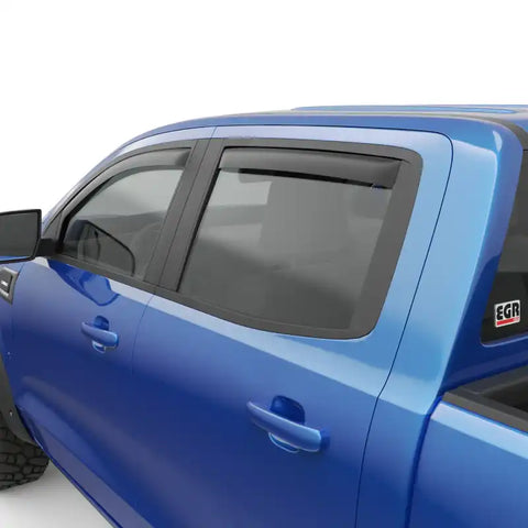 EGR 573555 -19-22 Ford Ranger In-Channel Window Visors Front/Rear Set Matte Black Crew Cab