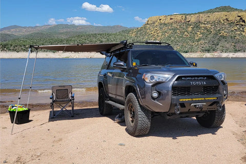 Raptor Series 100000-000400 OFFGRID - Rooftop Awning Olive Drab Polyester 6.5ft X 8.2ft Pull-Out Roof Top