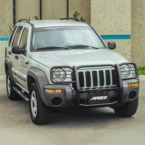 ARIES 1045 - 1-1/2-Inch Black Steel Grille Guard, No-Drill, Select Jeep Liberty