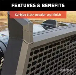 ARIES 1110105 - AdvantEDGE Black Aluminum Headache Rack, Select Silverado, Sierra 2500, 3500 HD