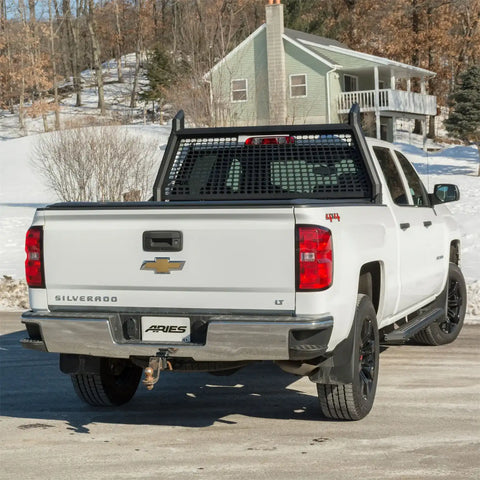 ARIES 1110105 - AdvantEDGE Black Aluminum Headache Rack, Select Silverado, Sierra 2500, 3500 HD