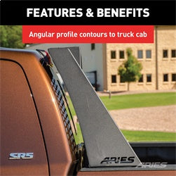 ARIES 1110109 - Switchback Black Aluminum Headache Rack, Select Chevrolet Colorado, GMC Canyon