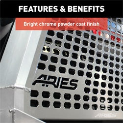 ARIES 1110204 - AdvantEDGE Chrome Aluminum Headache Rack, Select Chevrolet Silverado, GMC Sierra