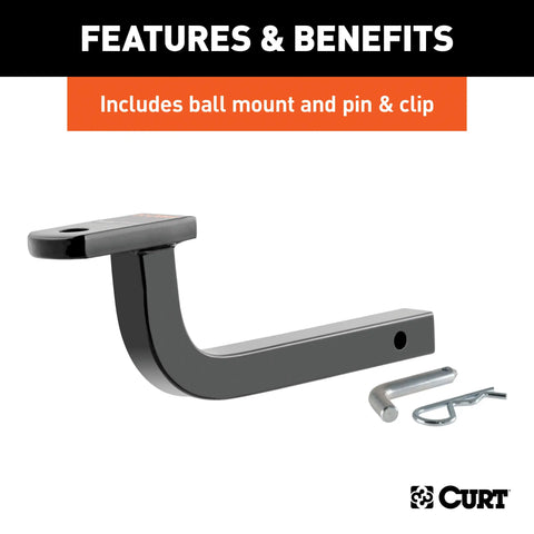CURT 111973 - Class 1 Trailer Hitch 1-1/4in. Ball Mount Select Audi A7 Quattro