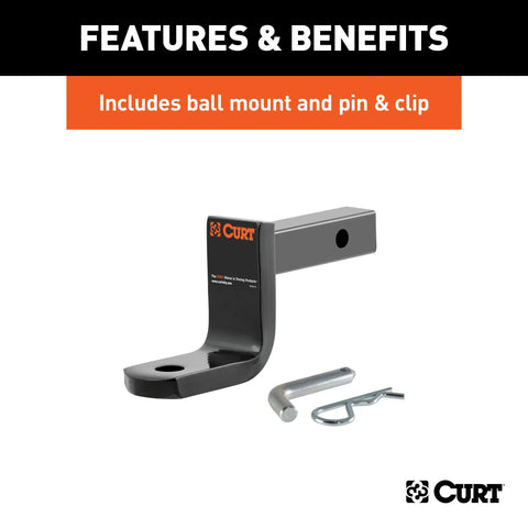CURT 112073 - Class 1 Trailer Hitch 1-1/4in. Ball Mount Select Honda Civic Acura EL