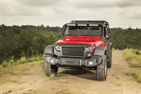 Rugged Ridge 11544.01 - Spartacus Bumper, Front, Satin Black 07-18 Jeep Wrangler JK