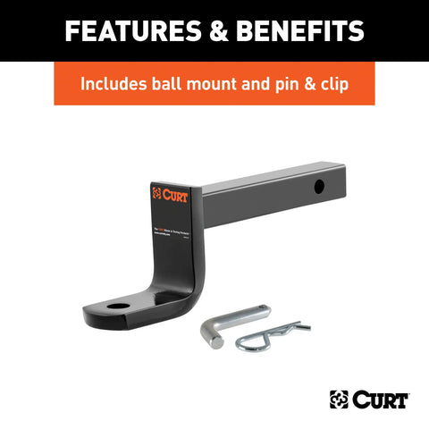 CURT 121643 Class 2 Trailer Hitch, 1-1/4 Ball Mount, Select Ford Fusion, Lincoln MKZ