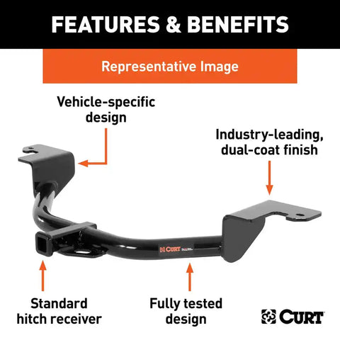 CURT 12184 Class 2 Trailer Hitch, 1-1/4 Receiver, Select Subaru Crosstrek