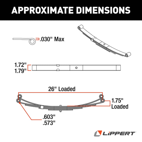 CURT MFG 124903L LIPPERT REPLACEMENT LEAF SPRING FOR