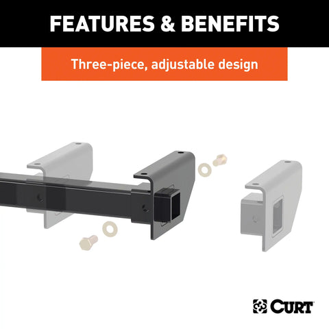 CURT 13702 Adjustable RV Trailer Hitch, 2 Receiver (Up to 51 Frames)