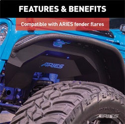 ARIES 1500350 - Jeep Wrangler JK Aluminum Front Inner Fender Liners