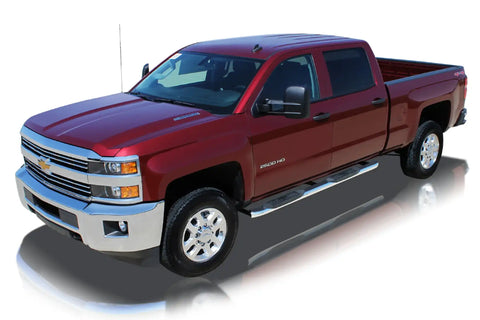 Raptor Series 1501-0020M - 4 In OE Style Curved Oval Steps Polished Stainless Steel 00-13 Chevy Silverado/GMC Sierra 1500 00-19 Silverado/Sierra 2500/3500 HD Crew Cab