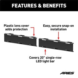 ARIES 1501263 - 20-Inch LED Light Bar Covers, 2 Pieces