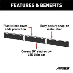 ARIES 1501265 - 30-Inch LED Light Bar Covers, 3 Pieces