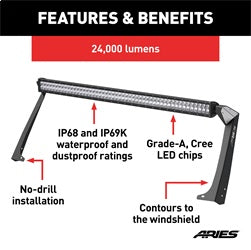 ARIES 1501303 - Jeep TJ Roof Light and Brackets