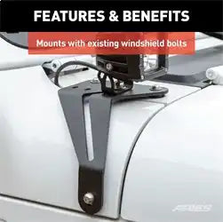 ARIES 1501305 - Jeep Wrangler JL, Gladiator Windshield Lights and Brackets