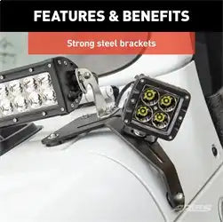ARIES 1501305 - Jeep Wrangler JL, Gladiator Windshield Lights and Brackets