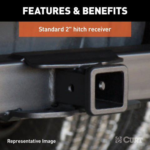 CURT 15901 Universal Weld-On Trailer Hitch, 2 Receiver (18 to 43 Frames, 3-1/8 Drop)