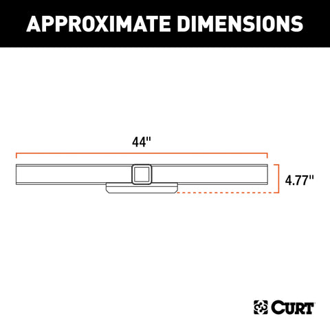 CURT 15920 44 Universal Weld-On Hitch Center Section, 2 Receiver (No Side Plates)
