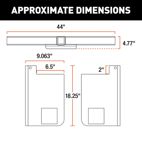 CURT 15928 Class 5 Weld-On Hitch, 2-Inch Receiver, 44-In Frames, 18 Drop