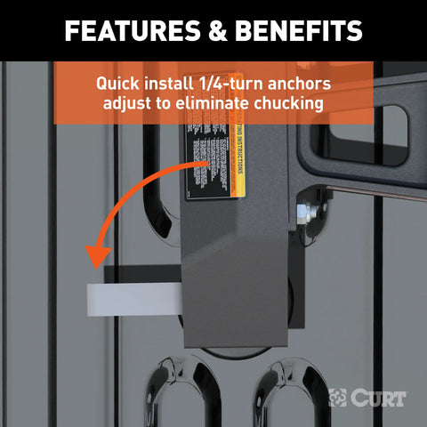 CURT 16029 Puck System 5th Wheel Legs, Select Silverado, Sierra 2500, 3500 HD, 8' Bed, 25K