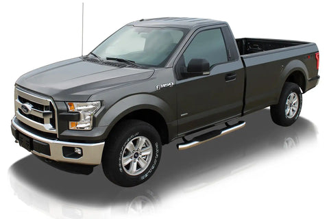 Raptor Series 1603-0135 - 5 In OE Style Curved Oval Steps Polished Stainless Steel 04-14 Ford F-150 Regular Cab