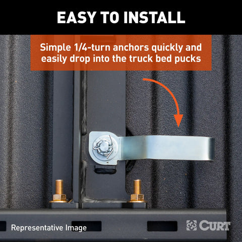 CURT 16042 Puck System 5th Wheel Adapter with Rails, Select Ram 2500, 3500