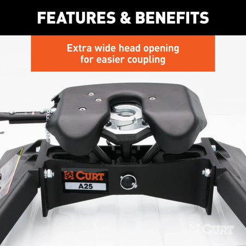 CURT 16070 A30 5th Wheel Hitch, Select Silverado, Sierra 2500, 3500 HD, 8' Bed Puck System