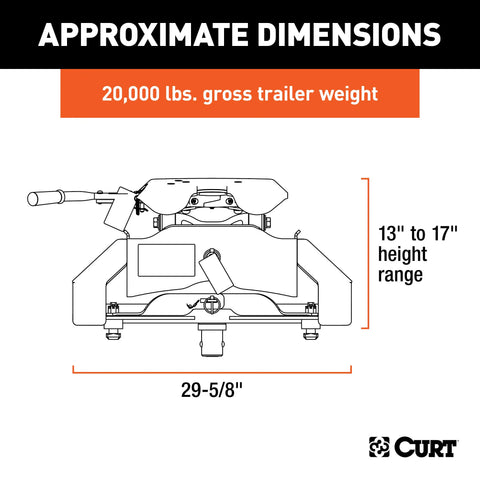 CURT 16074 A20 5th Wheel Hitch, Select Nissan Titan XD, 8' Bed Puck System