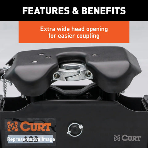 CURT 16074 A20 5th Wheel Hitch, Select Nissan Titan XD, 8' Bed Puck System