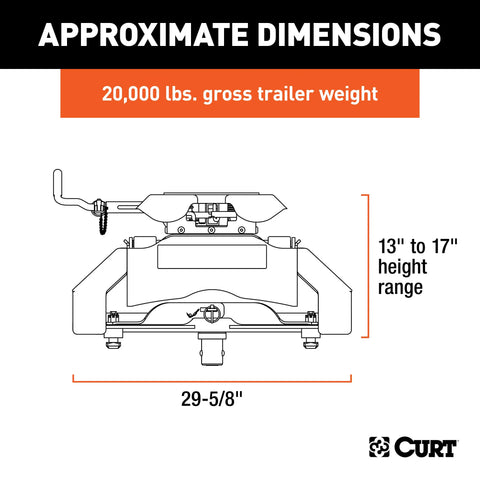 CURT 16075 Q20 5th Wheel Hitch, Select Nissan Titan XD, 8' Bed Puck System