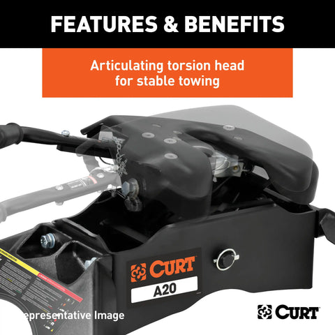 CURT 16092 A20 5th Wheel Hitch, Select Silverado, Sierra 2500, 3500 HD, 8' Bed Puck System