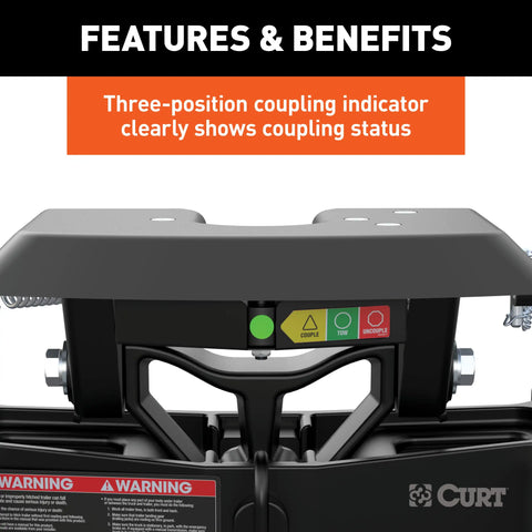 CURT 16093 A25 5th Wheel Hitch, Select Silverado, Sierra 2500, 3500 HD, 8' Bed Puck System