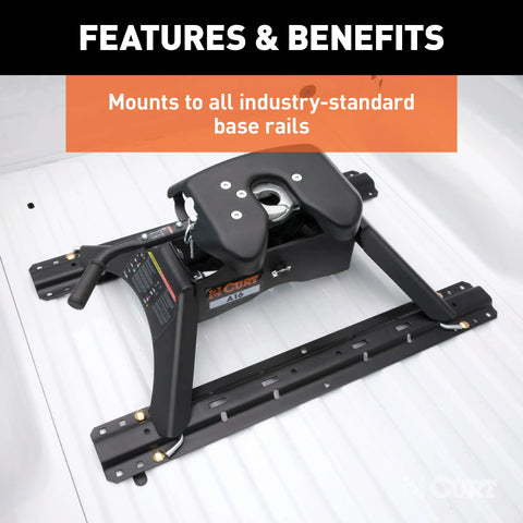 CURT 16120 A16 5th Wheel Hitch, 16,000 lbs