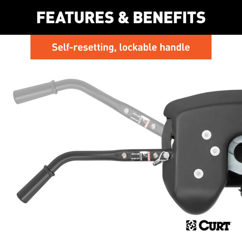 CURT 16121 A16 5th Wheel Hitch with Base Rails, 16,000 lbs