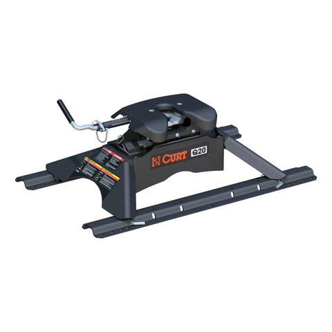 CURT 16131 Q20 5th Wheel Hitch with Base Rails, 20,000 lbs