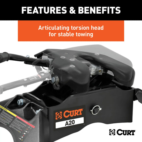 CURT 16140 A20 5th Wheel Hitch, 20,000 lbs