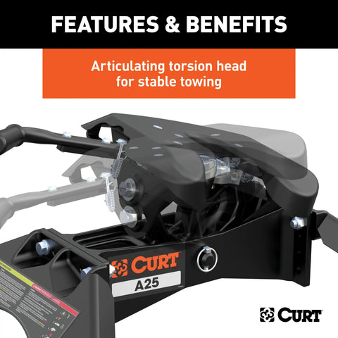 CURT 16180 A25 5th Wheel Hitch, 25,000 lbs