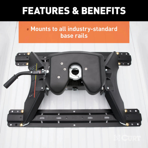 CURT 16180 A25 5th Wheel Hitch, 25,000 lbs