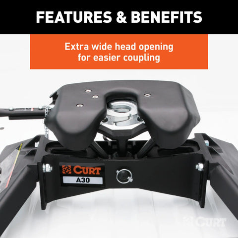 CURT 16190 A30 5th Wheel Hitch, 30,000 lbs