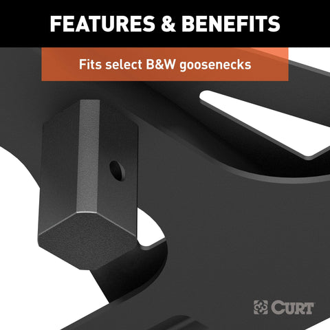 CURT 16310 - X5 Gooseneck-to-5th-Wheel Adapter Plate with Square Shank