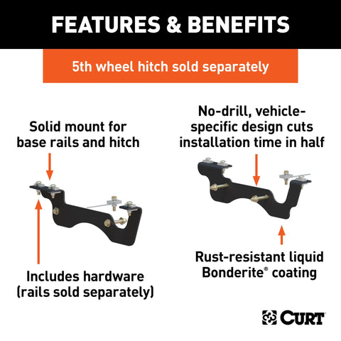 CURT 16432 - Fifth Wheel Custom Bracket Kit