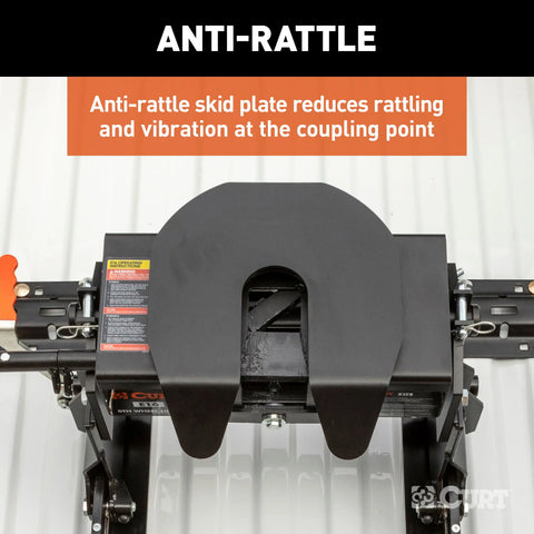 CURT 16511 E16 5th Wheel Slider Hitch for Short Bed Trucks, 16,000 lbs