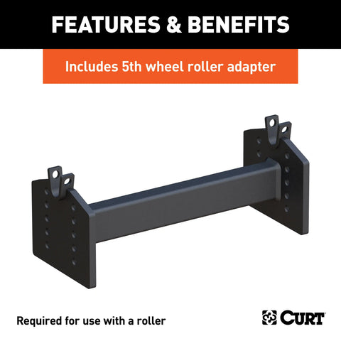 CURT 16515 E16 5th Wheel Hitch Head Only, Legs or Roller Required, 16,000 lbs