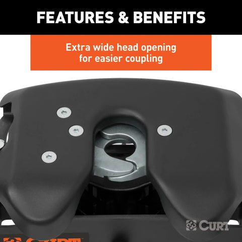 CURT 16541 A20 5th Wheel Slider Hitch for Short Bed Trucks, 20,000 lbs